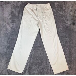Vintage Bugle Boy Company Basics Mens 31x32 Khaki Pleated Chino Pants Cotton